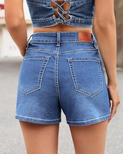 luvamia FleXclusive Jean Shorts for Women High Waisted Eyelet Embroidered Mid Thigh Wide Leg Stretchy Denim Shorts Summer Jorts