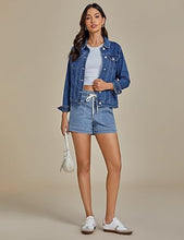 Women's Classic Denim Essential Relaxed Fit Belt Shorts With Pocket