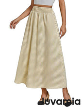 LUVAMIA Women's Summer Long Lightweight Flowy Skirt Stripe Maxi Fashion