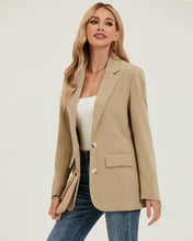 luvamia Blazers for Women Business Casual Twill Long Blazers Suit Jackets Dressy Office Work Professional Coat Loose Fit