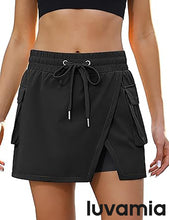 LUVAMIA Women's Active Breathable High Waisted Regular Relaxed Fit Shorts Skort.