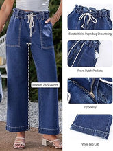 luvamia FleXclusive Wide Leg Jeans for Women Trendy High Waisted Elastic Waist Paperbag Drawstring Stretchy Denim Pants Trouser Jeans