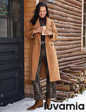 luvamia Wide Leg Jeans Woman Trendy High Waisted Leopard Cheetah Print Ankle Length Stretchy Denim Pants with Pockets