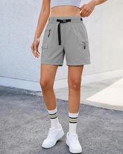 luvamia Cargo Shorts for Women Mid Thigh High Rise Lightweight Quick Dry Hiking Shorts Women Zipper Pockets with Belt