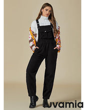 Women's No Stretch Adjustable Fleece Overalls Casual Jumpsuits With Pockets
