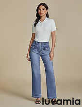 LUVAMIA High Waisted Slim Wide Leg Women Regular fit Full Length