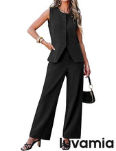 LUVAMIA Women's 2 Piece  Suiting Business Casual Pantsuits Outfit