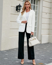 luvamia Blazers for Women Business Casual Twill Long Blazers Suit Jackets Dressy Office Work Professional Coat Loose Fit