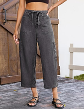 luvamia FleXclusive Barrel Jeans for Women Trendy Wide Leg High Rise Baggy Pull On Elastic Waist Button Fly Drawstring Denim Pants