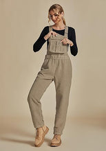 Women's No Stretch Adjustable Fleece Overalls Casual Jumpsuits With Pockets