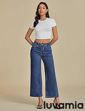 LUVAMIA Women's 5-Pocket Denim High Waist Retro Wide Leg Jean Styles