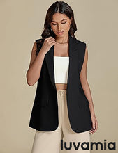 luvamia Women's sleeveless business style lapel vest jacket