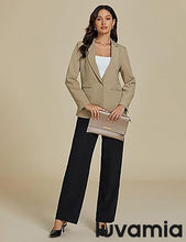 LUVAMIA Women's Classic Button Blazer Single Jacket Coat Long Sleeve