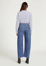 LUVAMIA Women's Barrel Style High Waist Jeans Regular Fit Slight Stretch with pocket