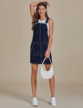 luvamia Women's Casual Straps Denim Overall Pinafore Dress with Pocket