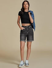 2025 Women's Casual Denim High Waist Pants Shorts Straight Leg Stretch Jeans