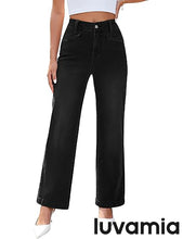 LUVAMIA Women's Wide-leg Jeans High Waist Fashion Jeans Trousers Jeans Versatile Commuter Style