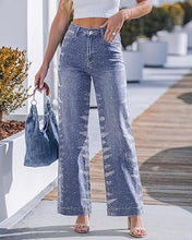 luvamia FleXclusive Wide Leg Rhinestone Jeans for Women High Waist Stretchy Denim Pants Sparkly Bling Jeans, Rhinestone Embellished, Baggy Straight Leg, 29.5" Inch Inseam, Trendy, Party, Night Out, Concert Outfits