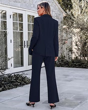 luvamia Pant Suits for Women 2 Piece Sets Business Casual Bootcut Pants Set Buttons Breasted Suit Jackets, High Waisted Bootcut Pants, 29" Inseam, Professional Office Pantsuits, Fall Teacher Outfits