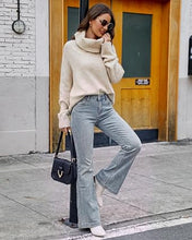 luvamia FleXclusive Flare Jeans for Women Mid Rise Bootcut Denim Pants Distressed Stretchy Denim, Retro Distressed Washed, Chic Y2K Style, Date Night Outfit, Slim Through Knee, Nashville Western Inspired