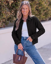luvamia Oversized Jean Jacket Women Zip Up Bomber Denim Jacket Fall Outfits Modern Bomber Silhouette, Loose Fall Jackets, Elasticized Hem, Button-Tab Collar, Dropped Shoulders, Trendy Western Outfits