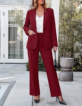 luvamia 2 Piece Sets for Women Blazer Pants Suits Business Casual Outfits Long Sleeve Belted Double Breasted Blazer, Elastic High Waisted Flared Pants, Dressy Pantsuits, Work Outfits for Women Office