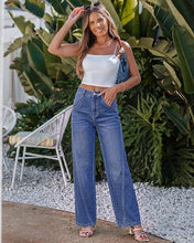 luvamia FleXclusive Wide Leg Jeans for Women High Waisted Stretch Denim Pants Side Seam Trendy, Stretchy, Baggy Straight Leg Jeans, 29.5 Inch Inseam, Angled Seam Detail, Country Concert, Western Outfits for Women