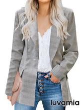 luvamia Women's Casual Long Sleeve Lapel Button Slim Work Office Blazer Jacket