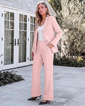 luvamia Pant Suits for Women 2 Piece Sets Business Casual Bootcut Pants Set Buttons Breasted Suit Jackets, High Waisted Bootcut Pants, 29" Inseam, Professional Office Pantsuits, Fall Teacher Outfits