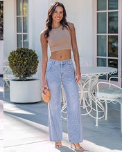 luvamia FleXclusive Wide Leg Jeans for Women High Waisted Stretch Denim Pants Side Seam Trendy, Stretchy, Baggy Straight Leg Jeans, 29.5 Inch Inseam, Angled Seam Detail, Country Concert, Western Outfits for Women