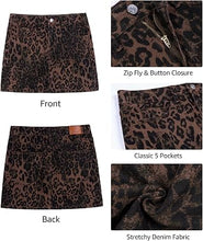 luvamia Leopard Cheetah Print Mini Skirts for Woman Trendy Cute Short Skirt Trendy Animal Print, 90s, Fall Mini Skirt, High Waist, Stretchy, Cute Western Short Skirts, Country Concert Outfits for Women