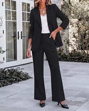 luvamia Pant Suits for Women 2 Piece Sets Business Casual Bootcut Pants Set Buttons Breasted Suit Jackets, High Waisted Bootcut Pants, 29" Inseam, Professional Office Pantsuits, Fall Teacher Outfits