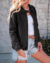 luvamia Oversized Jean Jacket Women Zip Up Bomber Denim Jacket Fall Outfits Modern Bomber Silhouette, Loose Fall Jackets, Elasticized Hem, Button-Tab Collar, Dropped Shoulders, Trendy Western Outfits