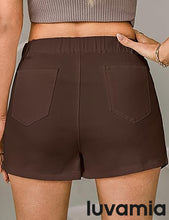 LUVAMIA Denim High Waisted Shorts Skort Stretch Asymmetrical Wrap Skirt