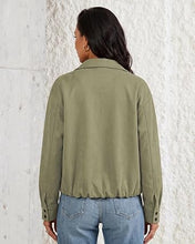 luvamia Faux Suede Jackets for Women Oversized Fall Coats Cropped Outerwear Zip Up, Long Sleeve, Slash Pockets, Modern Western Boho, Lapel Collar, Oversized Bomber Jacket, Drop Shoulder, Gathered Hem