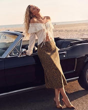 luvamia Women Satin Skirt Leopard Print Maxi Long Stretchy Elastic Skirts Cheetah Animal Print, Bias Cut Skirt, A-Line, High Waisted, Flowy Long Slip Skirts, Elastic Waistband, Fall Outfits for Women