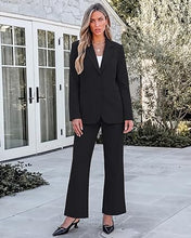 luvamia Pant Suits for Women 2 Piece Sets Business Casual Bootcut Pants Set Buttons Breasted Suit Jackets, High Waisted Bootcut Pants, 29" Inseam, Professional Office Pantsuits, Fall Teacher Outfits
