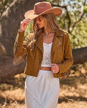luvamia Fringe Jackets For Women Trendy Cropped Faux Suede Jacket Women Faux Leather Fall Jackets For Women, Full Lining, Zip Up, Tassel Cowgirl Jacket, Country Concert, Western Outfit For Women
