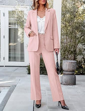 luvamia 2 Piece Sets for Women Blazer Pants Suits Business Casual Outfits Long Sleeve Belted Double Breasted Blazer, Elastic High Waisted Flared Pants, Dressy Pantsuits, Work Outfits for Women Office