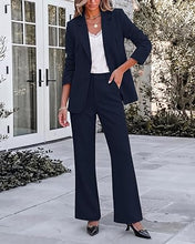 luvamia Pant Suits for Women 2 Piece Sets Business Casual Bootcut Pants Set Buttons Breasted Suit Jackets, High Waisted Bootcut Pants, 29" Inseam, Professional Office Pantsuits, Fall Teacher Outfits