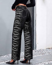 luvamia FleXclusive Wide Leg Rhinestone Jeans for Women High Waist Stretchy Denim Pants Sparkly Bling Jeans, Rhinestone Embellished, Baggy Straight Leg, 29.5" Inch Inseam, Trendy, Party, Night Out, Concert Outfits