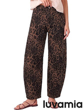 luvamia FleXcLusive Barrel Jeans Women High Waisted Baggy Leopard Cheetah Denim Pants Wide Leg Jeans for Women Trendy Stretchy, Ankle Length, Front Seam, Loose Fit, 27.5 Inch Inseam, Country Concert Outfits