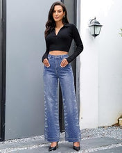 luvamia FleXclusive Wide Leg Rhinestone Jeans for Women High Waist Stretchy Denim Pants Sparkly Bling Jeans, Rhinestone Embellished, Baggy Straight Leg, 29.5" Inch Inseam, Trendy, Party, Night Out, Concert Outfits