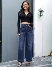 luvamia FleXcLusive Wide Leg Jeans for Women Trendy High Waisted Stretchy Denim Pants Wide Leg Pants, High Rise, 29.5" Inseam, 90s, Baggy Straight Leg Jeans, Stretch, Button Front, Western Denim Outfit for Women