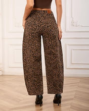 luvamia FleXcLusive Barrel Jeans Women High Waisted Baggy Leopard Cheetah Denim Pants Wide Leg Jeans for Women Trendy Stretchy, Ankle Length, Front Seam, Loose Fit, 27.5 Inch Inseam, Country Concert Outfits