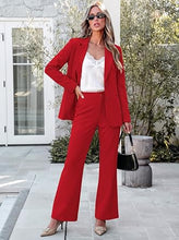 luvamia Pant Suits for Women 2 Piece Sets Business Casual Bootcut Pants Set Buttons Breasted Suit Jackets, High Waisted Bootcut Pants, 29" Inseam, Professional Office Pantsuits, Fall Teacher Outfits