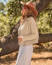 luvamia Fringe Jackets For Women Trendy Cropped Faux Suede Jacket Women Faux Leather Fall Jackets For Women, Full Lining, Zip Up, Tassel Cowgirl Jacket, Country Concert, Western Outfit For Women