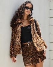 luvamia Women's Leopard Print Faux Fur Jackets Fluffy Furry Winter Coats Cheetah Animal Print Jackets, Oversized, Lapel, Snap Button, Inner Lining, Furry Winter Coats with Pockets, Western Outfits
