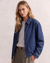 luvamia Oversized Jean Jacket Women Zip Up Bomber Denim Jacket Fall Outfits Modern Bomber Silhouette, Loose Fall Jackets, Elasticized Hem, Button-Tab Collar, Dropped Shoulders, Trendy Western Outfits