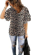 luvamia Women's Casual 3/4 Tiered Bell Sleeve Crewneck Loose Tops Blouses Shirt